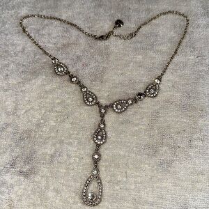 Monet Gold tone Rhinestone Necklace